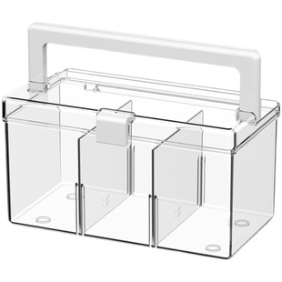 家用小医药箱子家庭装药物药品口罩收纳盒透明塑料便捷手提急救箱