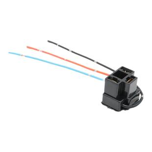 汽车H4进口插座远近光一体卤素大灯灯泡灯座耐高温插头三脚爪车用