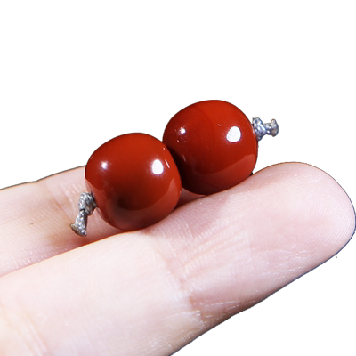 心佑南红蜜蜡老型桶珠配饰