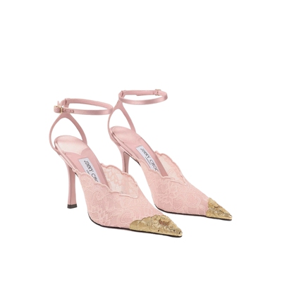 JIMMYCHOO/金属蕾丝细节高跟鞋