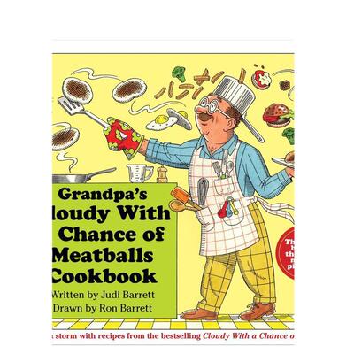 【现货】外公的拿手菜：肉丸烹饪书英文儿童趣味进口原版书Grandpa's Cloudy With a Chance of Meatballs Cookbook Judi Barrett
