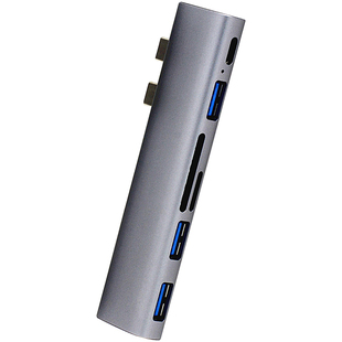 适用苹果macbook pro雷电3扩展坞m1笔记本mac air电脑typec转hdmi转接头usbc转换器m2双头pd充电读卡器拓展坞