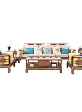 新中式红木沙发鸡翅木客厅家具