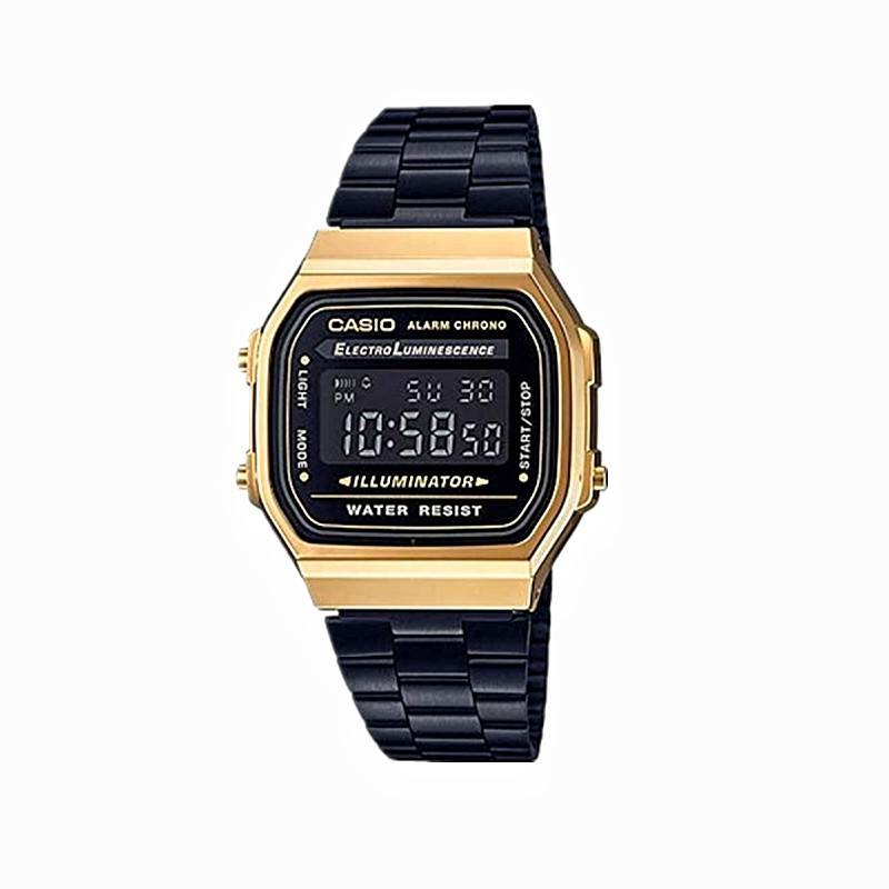 卡西欧小金表女小方块表金属手表学生男电子表A168WEM-1D/WEGB-1B