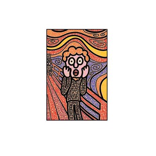 凯斯哈林波普艺术挂画MrDoodle街头涂鸦壁画抽象现代客厅背景画