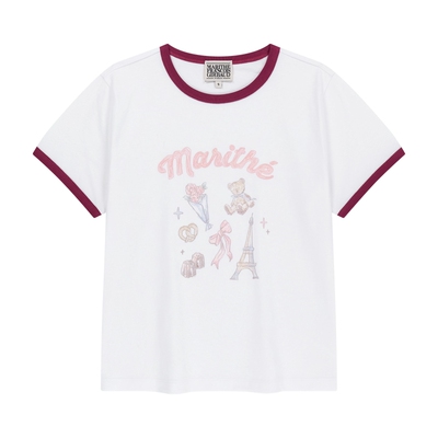 MARITHE女士印花滚边T恤