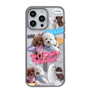 宠物小狗猫咪情侣照片diy来图定制手机壳磁吸适用iPhone17promax镜面磁吸波漾图案苹果16无线magsafe15客制14