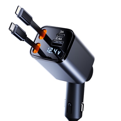 2025新款车载伸缩线快速充电器