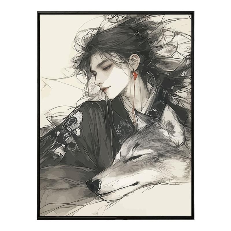 丙烯diy数字油画手绘装饰画画画