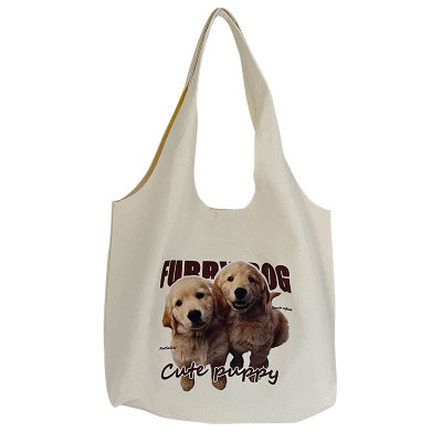 日系白色帆布托特包大容量手提