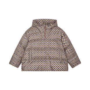 蓬马大童羽绒服连帽套头格纹花型秋冬装男女儿童pomme de terre