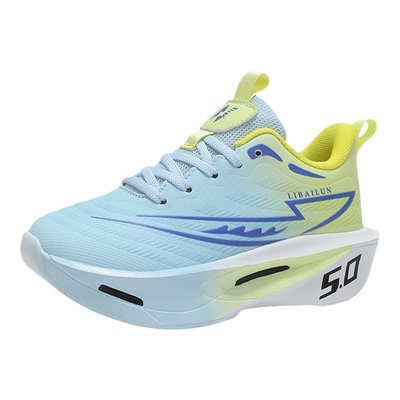 儿童跑步鞋男童学生专业皮面防水运动鞋系带减震超轻中大童训练鞋