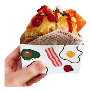 华信天诚  三明治盒子网红ins风厚蛋烧三文治早餐包便当打包纸盒