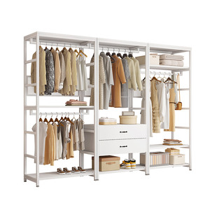 开放式金属挂衣架家用卧室多层组合落地衣柜步入式网红同款衣帽间