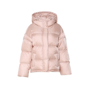 DPLAY【90白鸭绒】冬季新款休闲粉色拉链短款羽绒服外套女