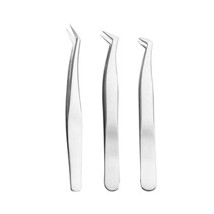 弯头镊子高精度精密尖头金羽夹嫁接种植假睫毛开花专用工具不锈钢