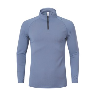 冬季加绒速干衣男半拉链跑步训练服体育保暖运动上衣t恤户外健身