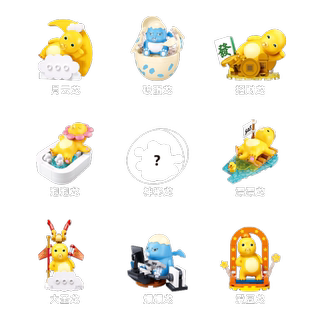 小鲁班奶龙积木公仔玩偶盲盒联名周边潮玩益智拼装玩具儿童礼物