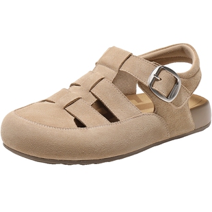 百丽罗马吐司1代升级版勃肯凉拖鞋新款猪笼厚底可外穿D5V1DBH5