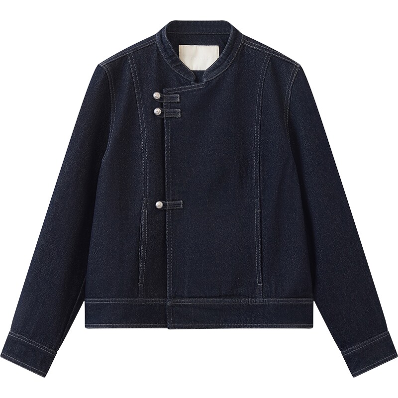 【商场同款】播26秋新品新中式微立领短款牛仔外套女BDT3WD3517