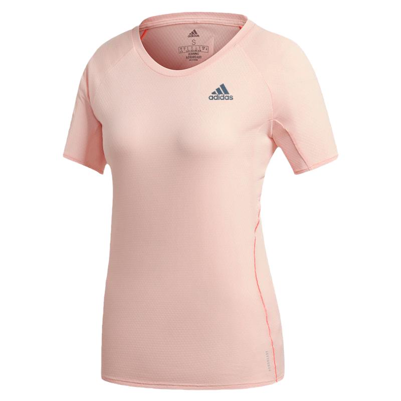Adidas/阿迪达斯女粉色训练系列短袖T恤吸湿快干透气户外运动上衣
