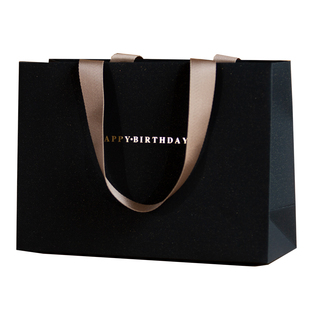 ins风磨砂纹理触感黑色高级感简约送礼手提袋礼品袋礼物袋可定制