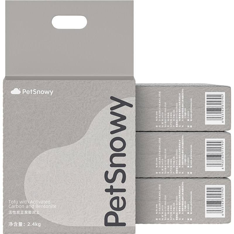 PetSnowy糯雪猫砂豆腐砂除臭吸味活性炭吸臭矿砂猫沙膨润土猫用品