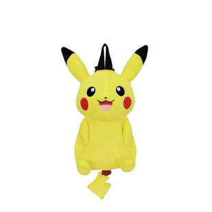 日本pokemon宝可梦神奇宝贝周边皮卡丘公仔毛绒双肩包书包背包
