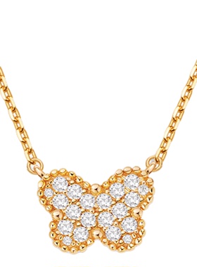 杜蔻全钻蝴蝶项链新年生日礼物