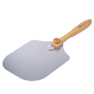 10寸12寸铝铲木柄可旋转折叠烘焙披萨铲蛋糕转移面包披萨出炉入炉