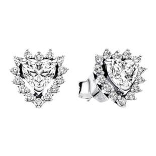 Pandora潘多拉闪耀单环绕心耳钉情侣轻奢精致礼物