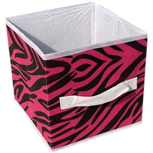 30 30 30 CM特厚日本真 棉麻收纳盒衣橱储物筐纯色格子柜抽屉麻布