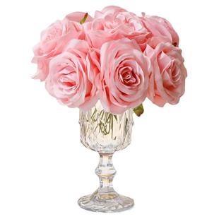 迷你ins风花瓶法式复古玻璃网红小花瓶装饰摆件餐桌透明水养插花