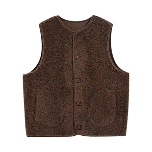 大码女装炸街独特漂亮叠穿羊羔毛马甲冬季加厚外搭马夹背心外套