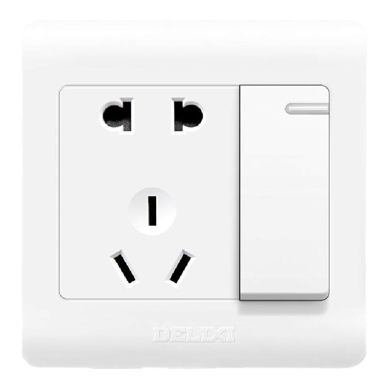 【官方正品】德力西一开双控五孔