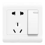 德力西一开五孔家用5孔带开关插座厨房面板暗装86型单开双控五孔