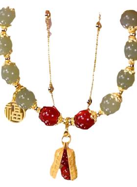 早生贵子福牌花生手链