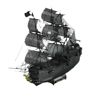 加勒比海盗船黑珍珠号金属拼装模型铁积木3d立体拼图diy手工玩具