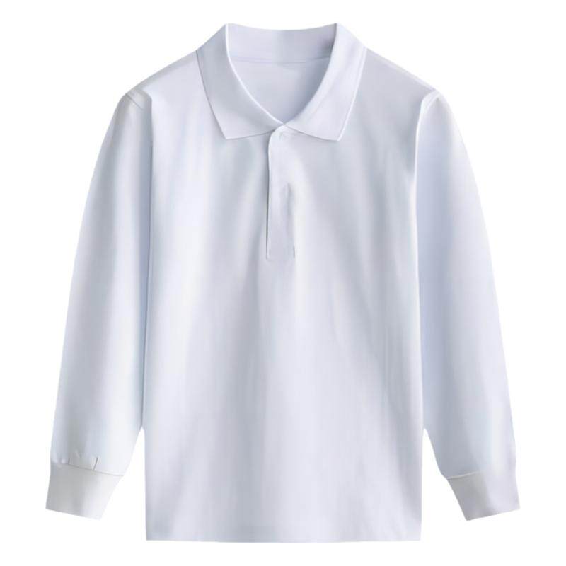 中小学生校服polo衫长袖加绒上衣