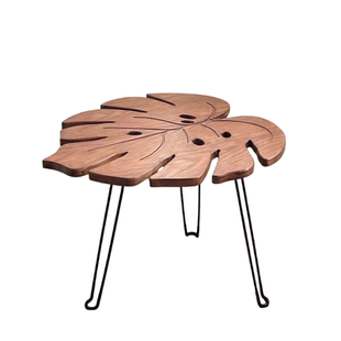 龟背竹桌子茶几实木客厅中古边几复古边几迷你置物架小桌板