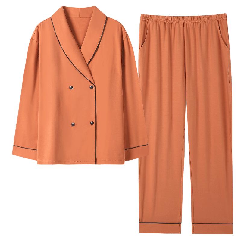浪莎情侣纯棉简约春季家居服套装