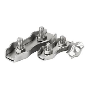 304不锈钢钢丝绳单夹双夹卡扣锁扣单卡双卡固定接头M2M3M4M5M10mm