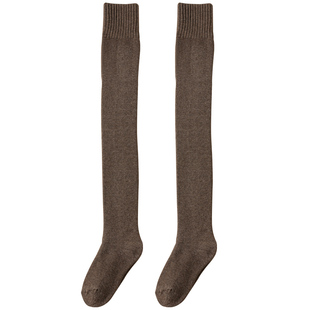 羊绒长筒袜子女秋冬款加厚加绒羊毛保暖长腿袜冬季护膝过膝袜冬天