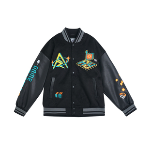 里夫斯同款丨准者夹克外套男秋季新款运动美式休闲上衣开衫棒球服