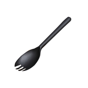 一次性叉勺单独包装塑料一体蛋糕甜品沙拉带纸巾黑长加厚叉子勺子