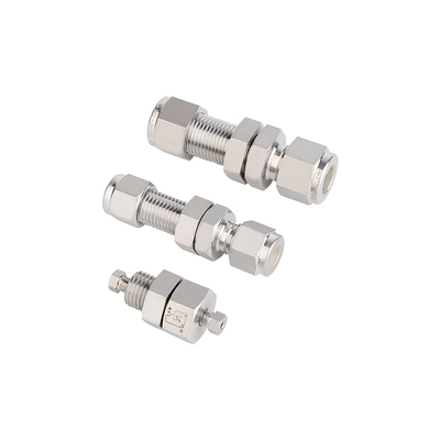 316熊川卡套穿板两通不锈钢接头