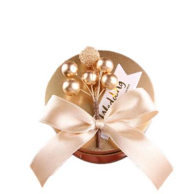 结婚礼喜糖盒子个性圆形金色森系