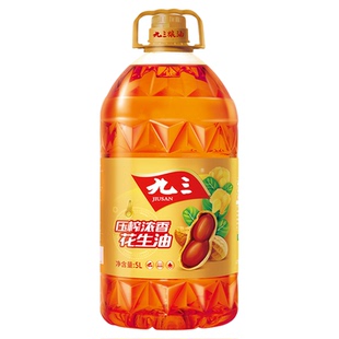 九三压榨浓香花生油一级5L桶装大桶东北93物理笨榨家用炒菜食用油