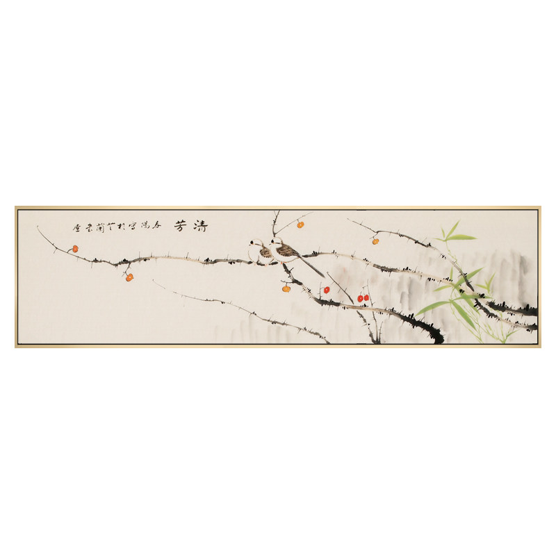 花鸟卧室床头画装饰画新中式客厅背景墙壁画禅意民宿酒店房间挂画