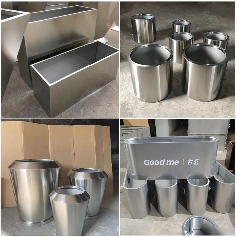 户外不锈钢花箱铁艺花盆隔断室外摆花坛组合成品花池花钵移动花槽